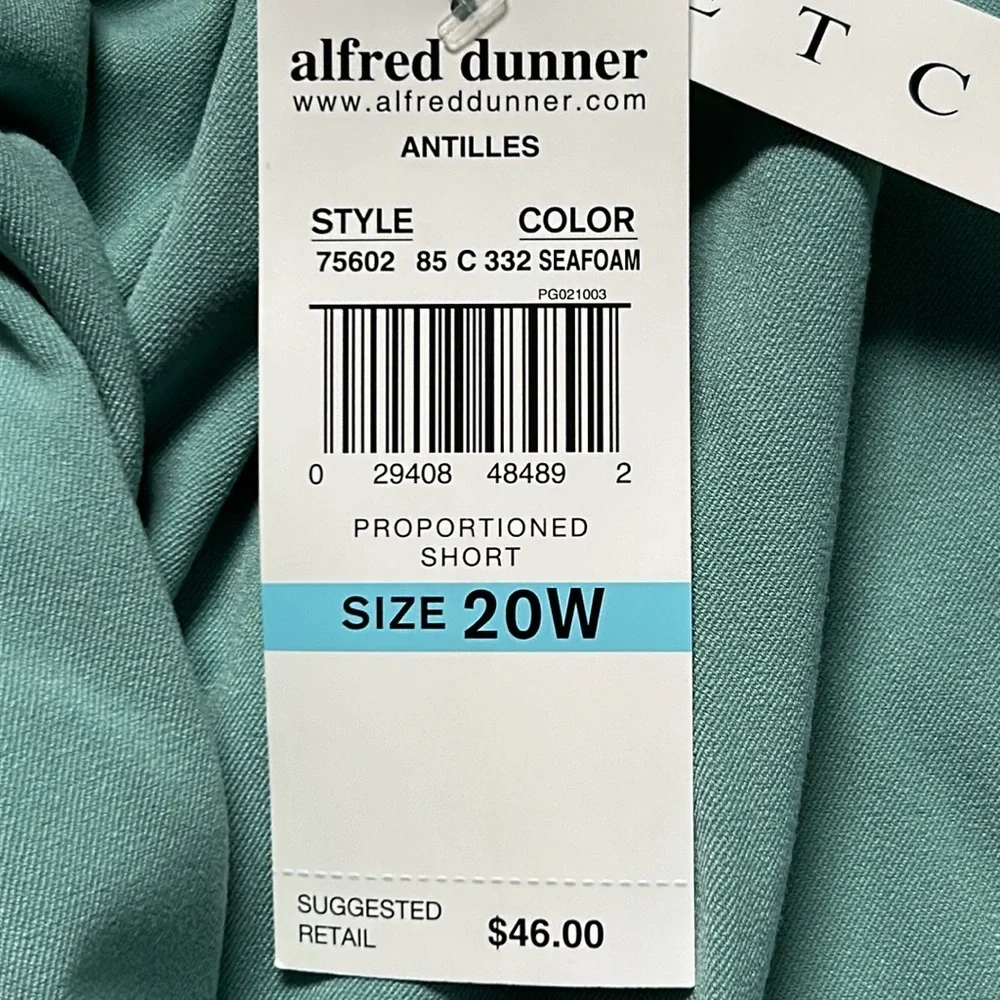 Alfred Dunner Blue and Green Trousers Relaxed Fit - Picture 5 of 6